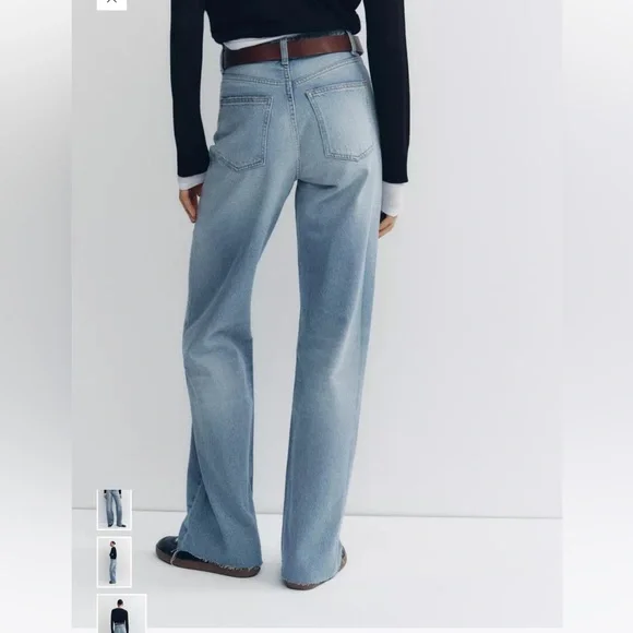Zara TRF High Rise Wide Leg jeans 8 - Picture 4 of 9